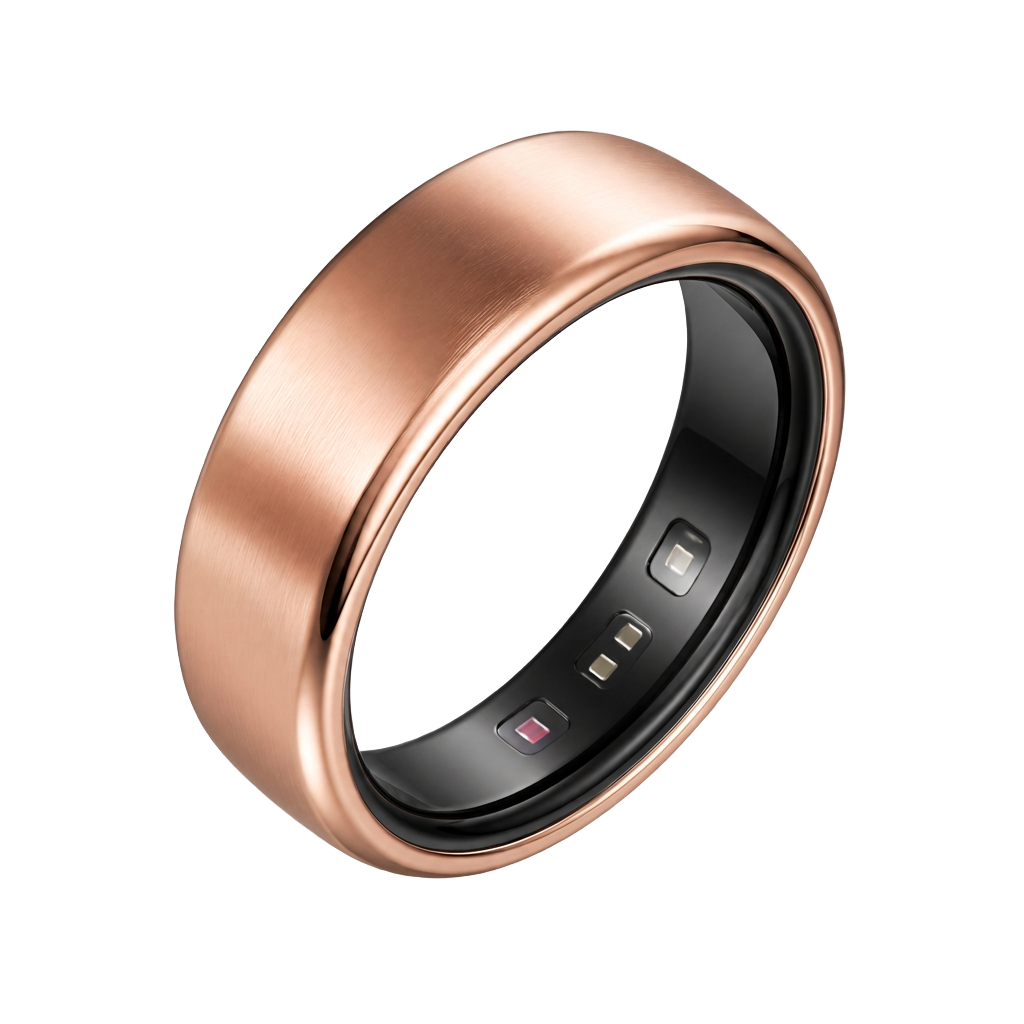 Rose gold Dot Ring with inner wellness sensors